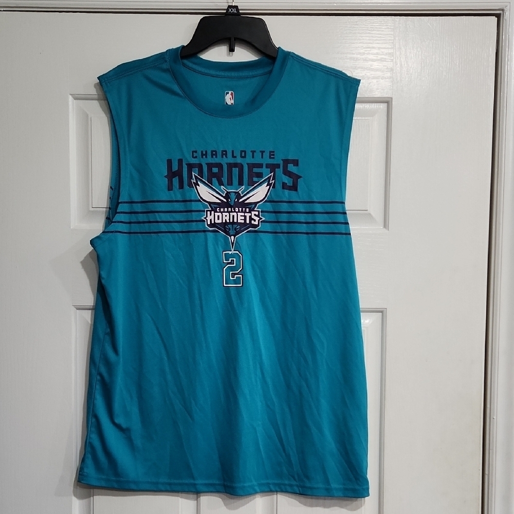 NBA Blue and Purple Tank Top Hornets Athletic Wear